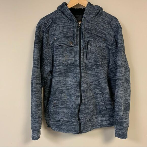 Gray Hoodie Sweatshirt Jacket Mens XL Full Zip Warm-Up Winter Streetwear Outdoor - Picture 1 of 7